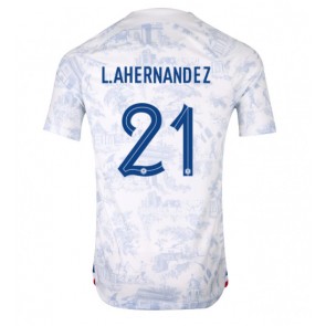 Francja Lucas Hernandez #21 Koszulka Wyjazdowych MŚ 2022 Krótki Rękaw